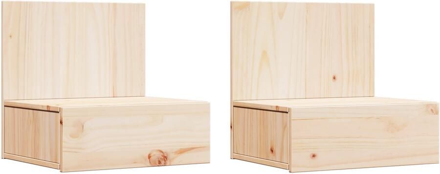 VidaXL Nachtkastje 2 pcs Bruin 42 x 32.5 x 40 cm Massief grenenhout