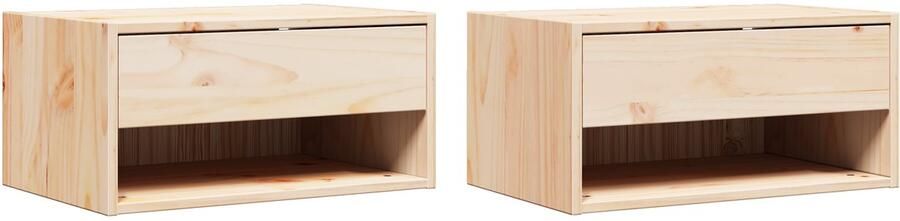 VidaXL Nachtkastje 2 pcs Bruin 50 x 32 5 x 24 cm Massief grenenhout