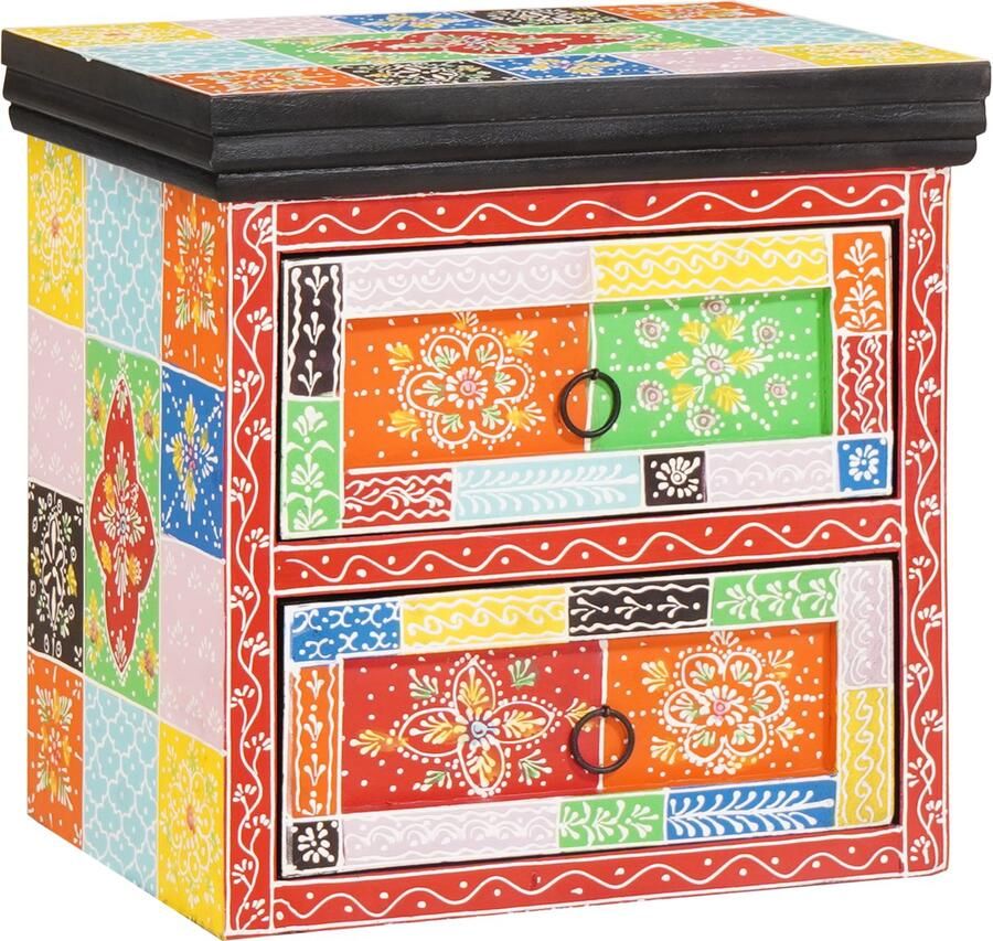 VidaXL Nachtkastje 2 pcs Multikleur 40 x 30 x 40 cm Massief mangohout