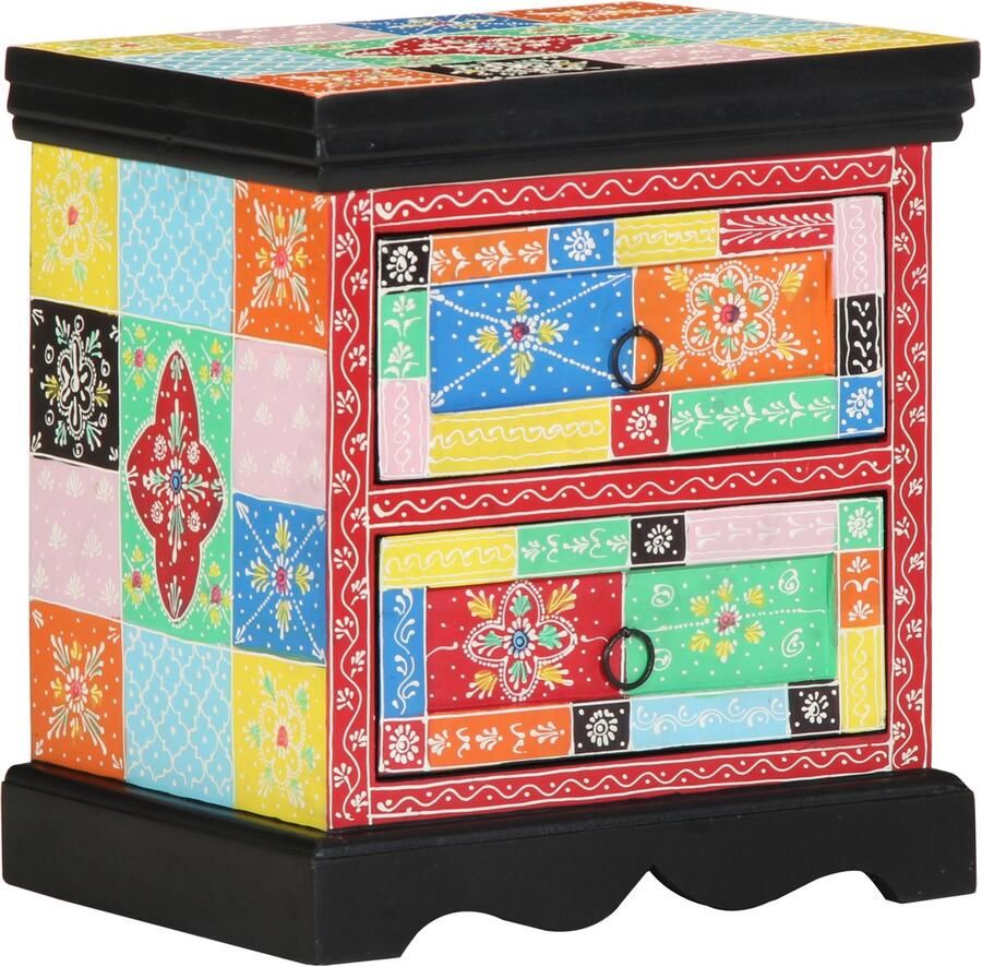 VidaXL Nachtkastje 2 pcs Multikleur 40 x 35 x 45 cm massief mangohout