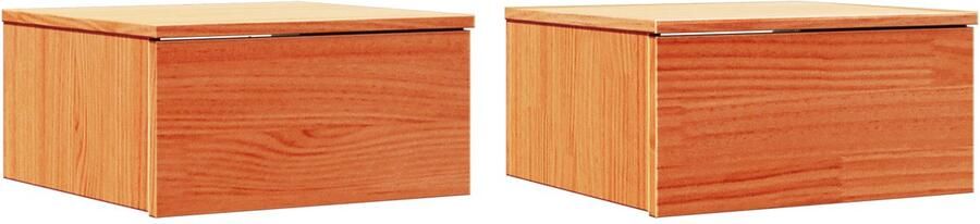 VidaXL Nachtkastje 2 pcs Wasbruin 37 x 35 x 18.5 cm Massief grenenhout