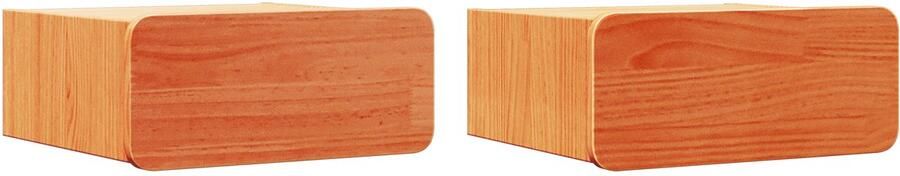 VidaXL Nachtkastje 2 pcs Wasbruin 39 x 34 x 16.5 cm Massief grenenhout