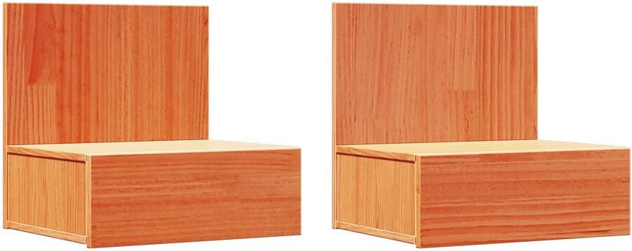 VidaXL Nachtkastje 2 pcs Wasbruin 42 x 32.5 x 40 cm Massief grenenhout