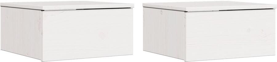 VidaXL Wandgemonteerd nachtkastje met lade 2 pcs Wit 37 x 35 x 18.5 cm