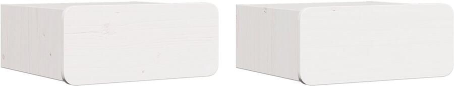 VidaXL Wandgemonteerd nachtkastje met lade 2 pcs Wit 39 x 34 x 16.5 cm