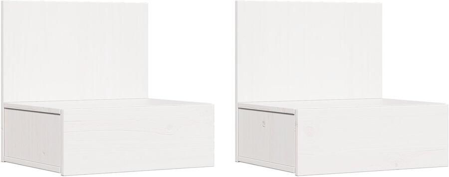 VidaXL Wandgemonteerd nachtkastje met lade 2 pcs Wit 42 x 32.5 x 40 cm