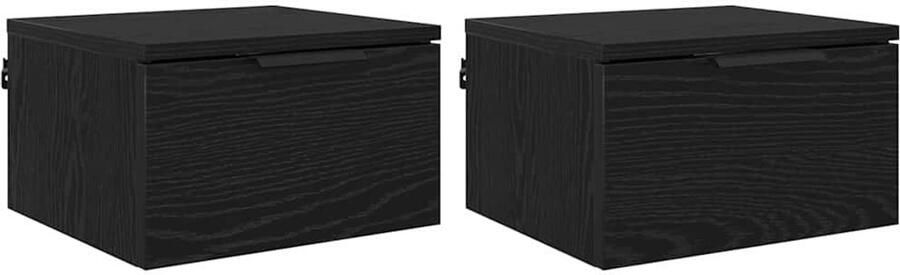VidaXL Nachtkastje 2 pcs Zwart eiken 34 x 30 x 20 cm Bewerkt hout