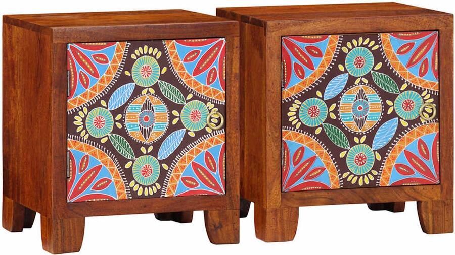 VidaXL Nachtkastje 2 st 40x30x45 cm massief acaciahout