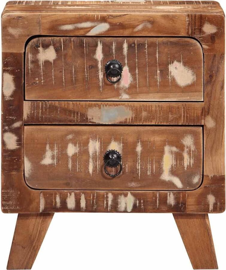 VidaXL Nachtkastje 2 st 40x32x46 cm massief gerecycled hout