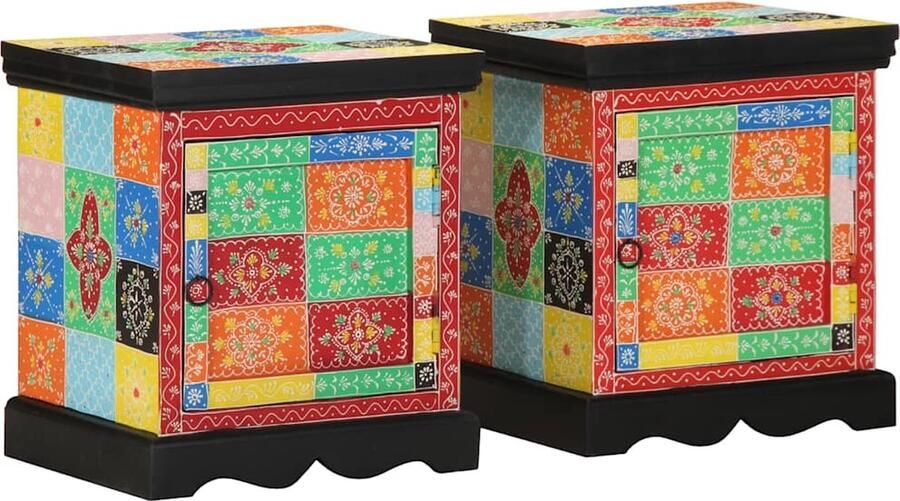 VidaXL Nachtkastje 2 st 40x35x45 cm massief mangohout mango