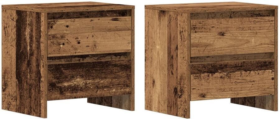 VidaXL Nachtkast Oude hout Bewerkt hout Middelgroot Opslag Nachtkastje