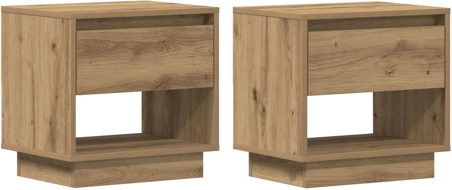 VidaXL Nachtkastje Artisan eiken Massief eikenhout Groot Nachtkastje