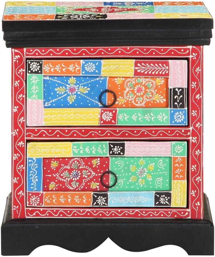 VidaXL Nachtkastje 2 pcs Multikleur 40 x 35 x 45 cm massief mangohout - Foto 2