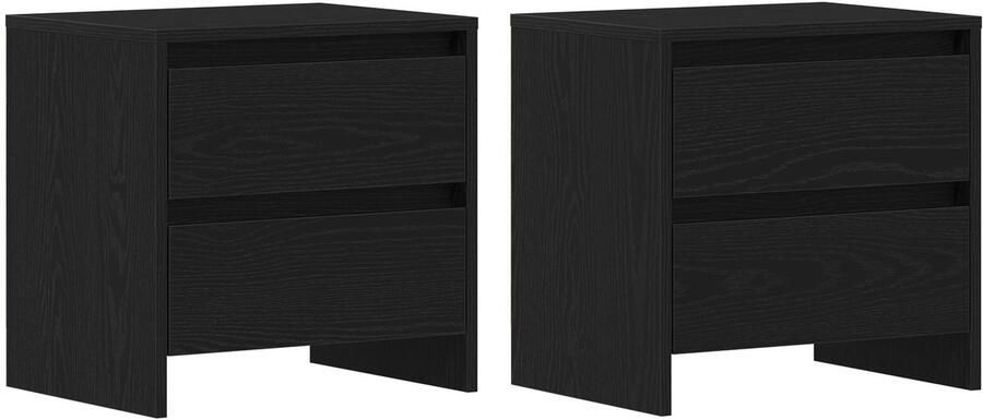 VidaXL Nachtkastje 2 pcs Zwart eiken 45 x 34 x 44.5 cm Bewerkt hout