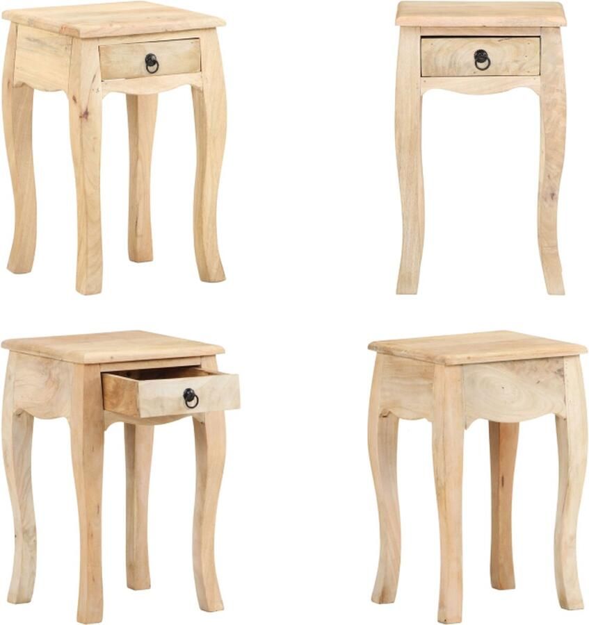 VidaXL Nachtkastje 28x28x46 cm massief mangohout Nachtkastje Nachtkastjes Houten Nachtkastje Houten Nachtkastjes - Foto 2