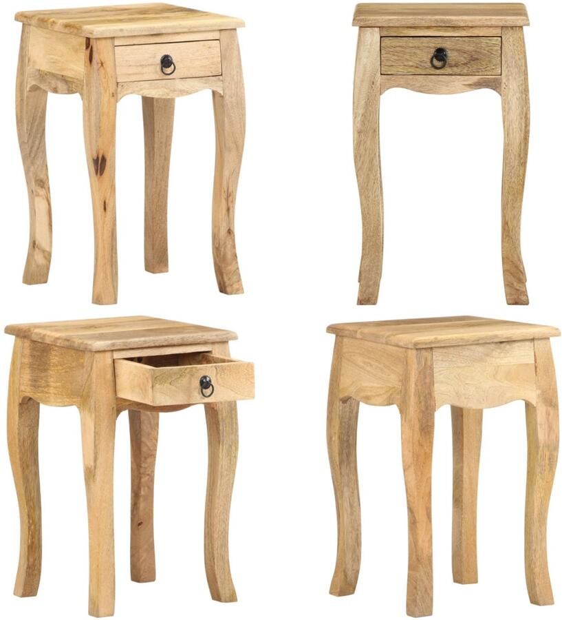VidaXL Nachtkastje 28x28x46 cm massief mangohout Nachtkastje Nachtkastjes Houten Nachtkastje Houten Nachtkastjes