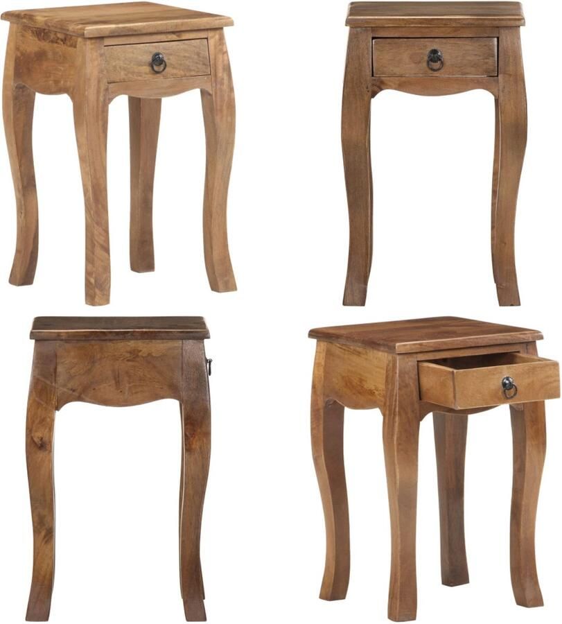 VidaXL Nachtkastje 28x28x46 cm massief mangohout Nachtkastje Nachtkastjes Houten Nachtkastje Houten Nachtkastjes