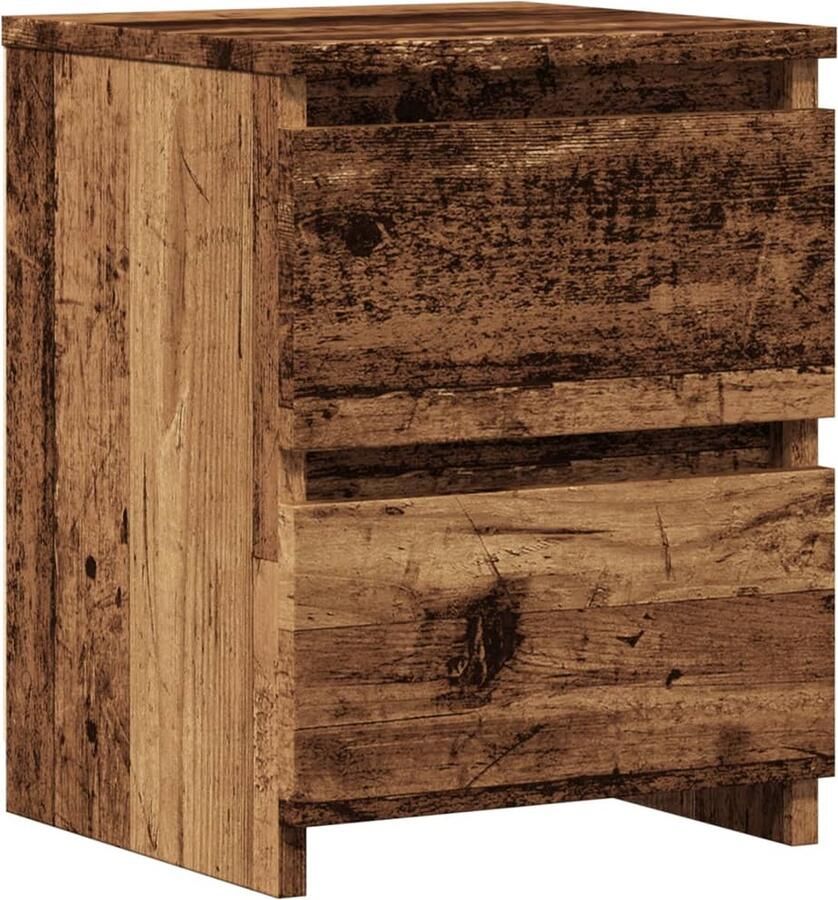VidaXL Nachtkastje 30x30x40 cm bewerkt hout oud houtkleurig
