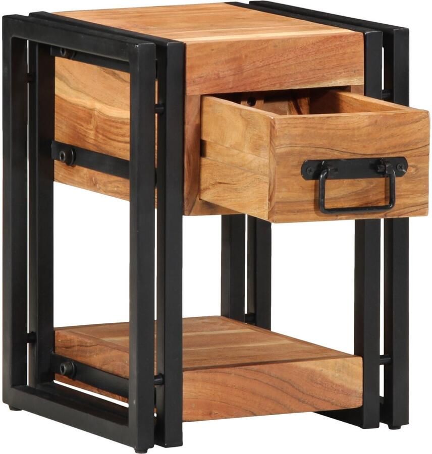 VidaXL Nachtkastje met lade Bruin 30 x 30 x 40 cm Massief acaciahout