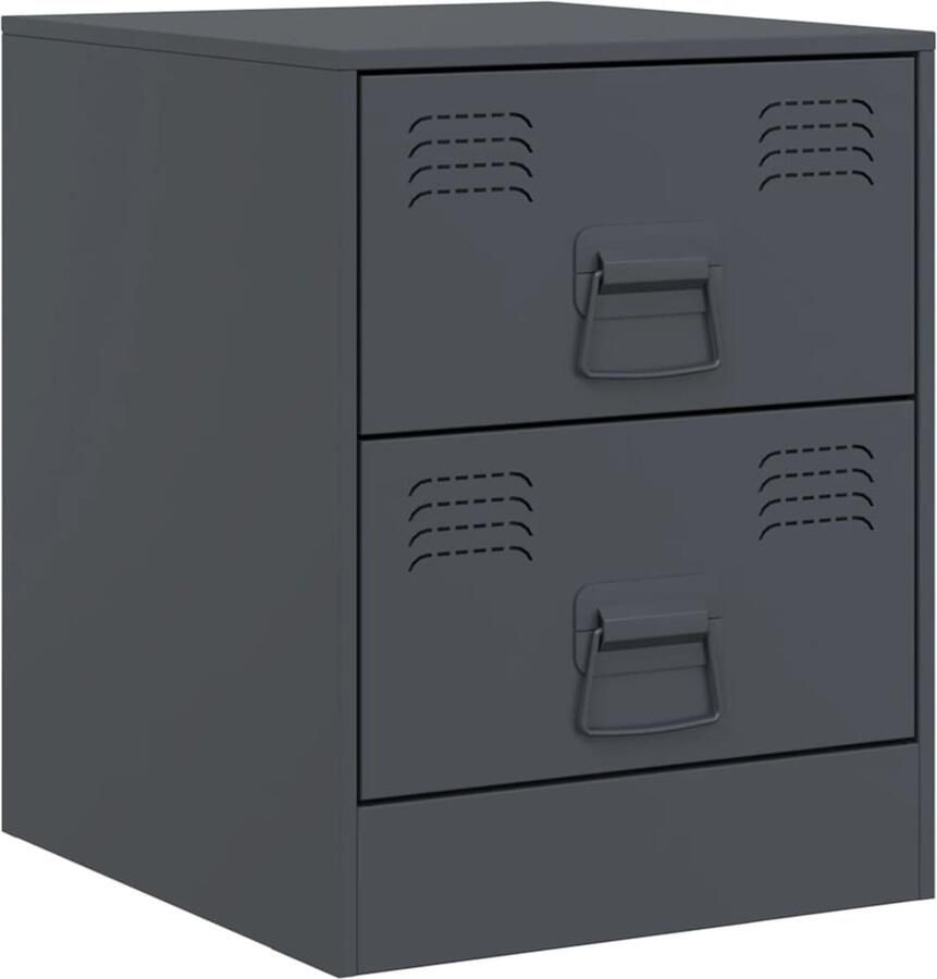 VidaXL -Nachtkastje-34 5x39x44-cm-staal-antracietkleurig