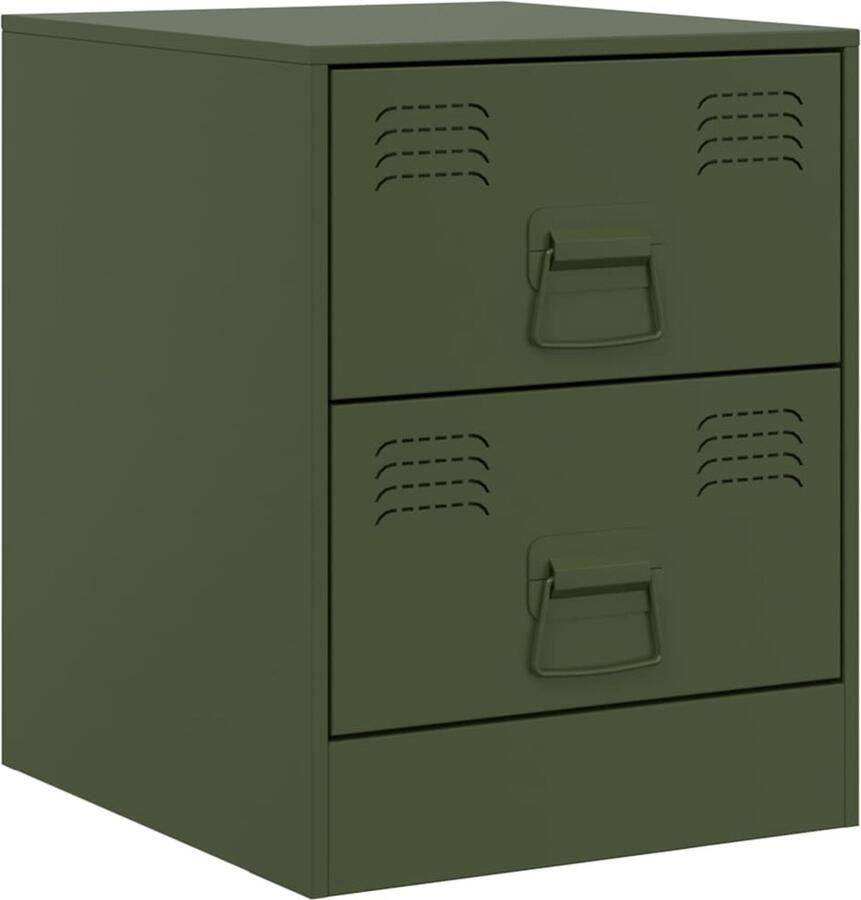 VidaXL -Nachtkastje-34 5x39x44-cm-staal-groen