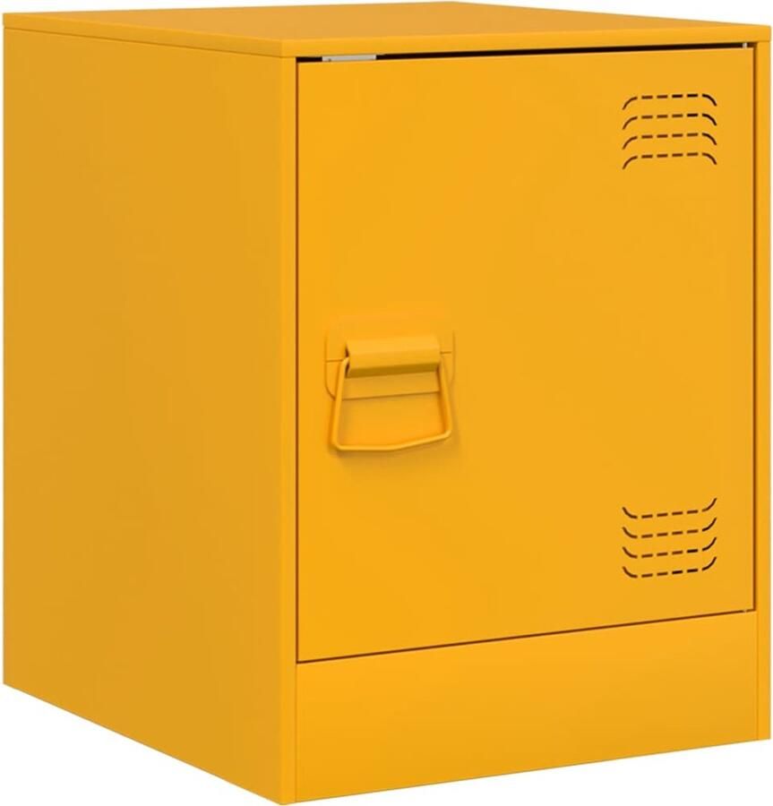 VidaXL -Nachtkastje-34 5x39x44-cm-staal-mosterdgeel