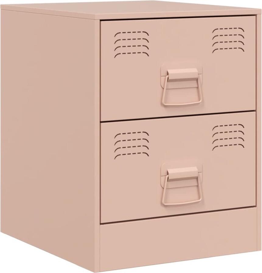 VidaXL -Nachtkastje-34 5x39x44-cm-staal-roze