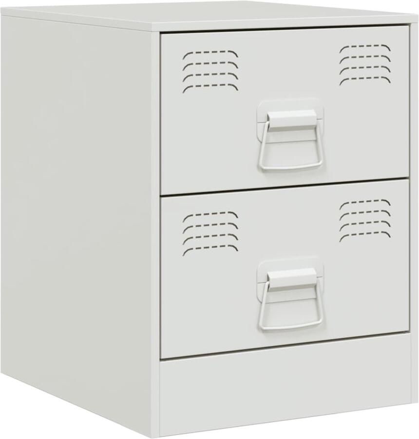 VidaXL -Nachtkastje-34 5x39x44-cm-staal-wit