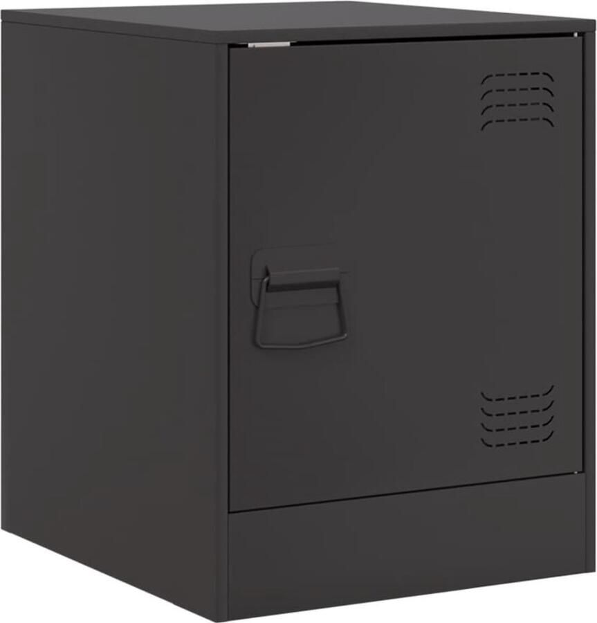 VidaXL -Nachtkastje-34 5x39x44-cm-staal-zwart