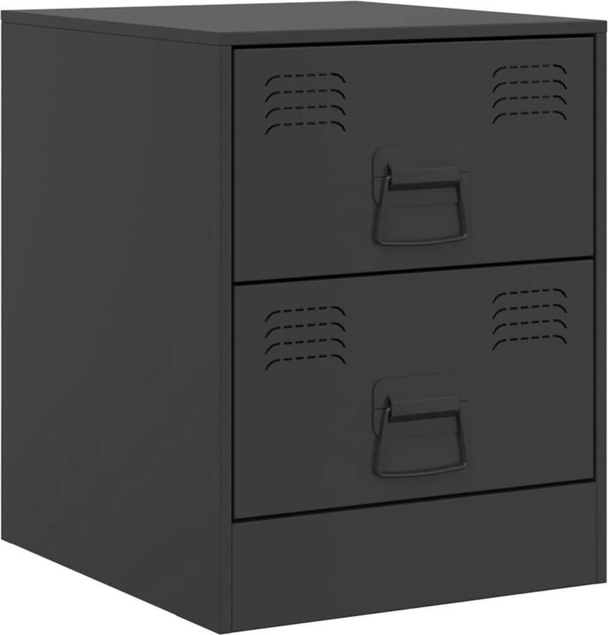 VidaXL -Nachtkastje-34 5x39x44-cm-staal-zwart