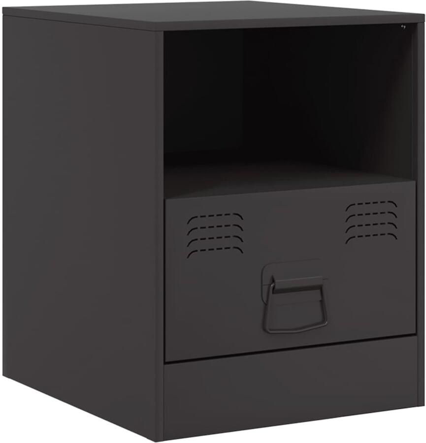 VidaXL -Nachtkastje-34 5x39x44-cm-staal-zwart