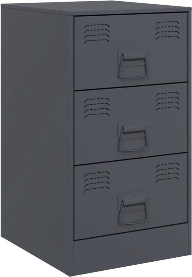 VidaXL -Nachtkastje-34 5x39x62-cm-staal-antracietkleurig