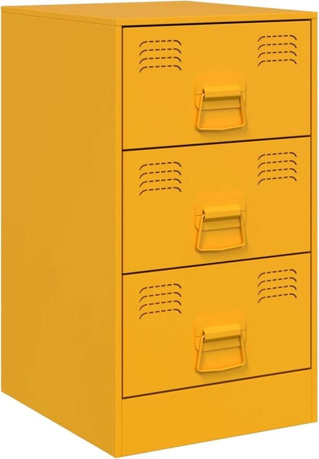 VidaXL -Nachtkastje-34 5x39x62-cm-staal-mosterdgeel