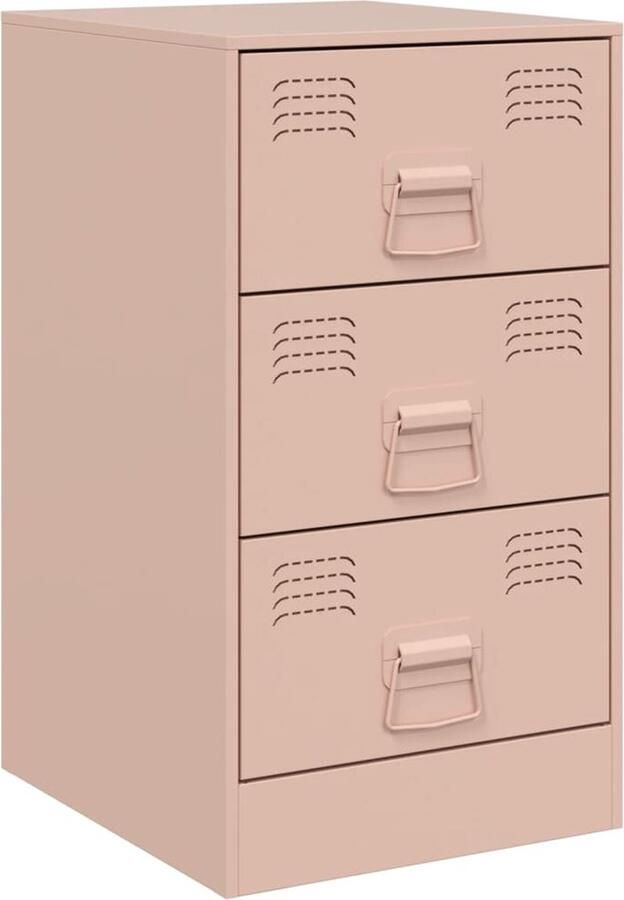 VidaXL -Nachtkastje-34 5x39x62-cm-staal-roze