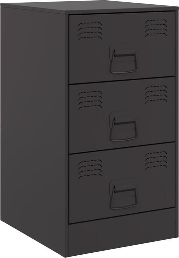 VidaXL -Nachtkastje-34 5x39x62-cm-staal-zwart - Foto 2