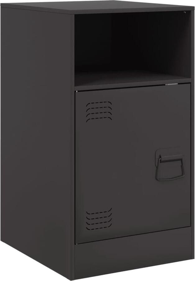 VidaXL -Nachtkastje-34 5x39x62-cm-staal-zwart