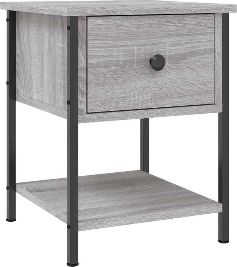 VidaXL -Nachtkastje-34x35 5x45-cm-bewerkt-hout-grijs-sonoma-eikenkleur - Foto 2