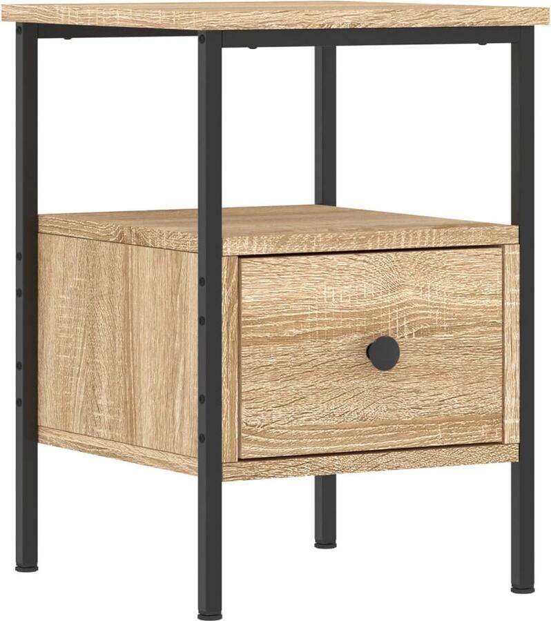 VidaXL -Nachtkastje-34x36x50-cm-bewerkt-hout-sonoma-eikenkleurig - Foto 3