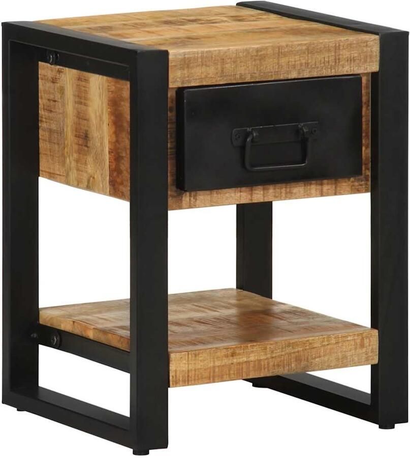 VidaXL Nachtkastje 35x34x45 cm massief ruw mangohout