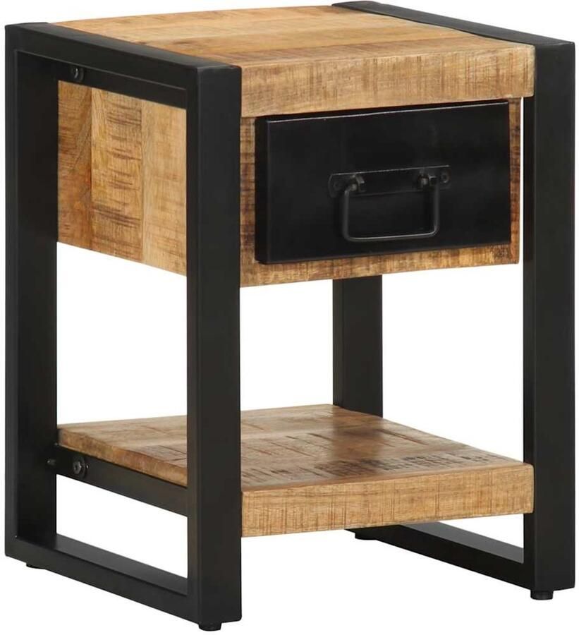 VidaXL Nachtkastje 35x34x45 cm massief ruw mangohout