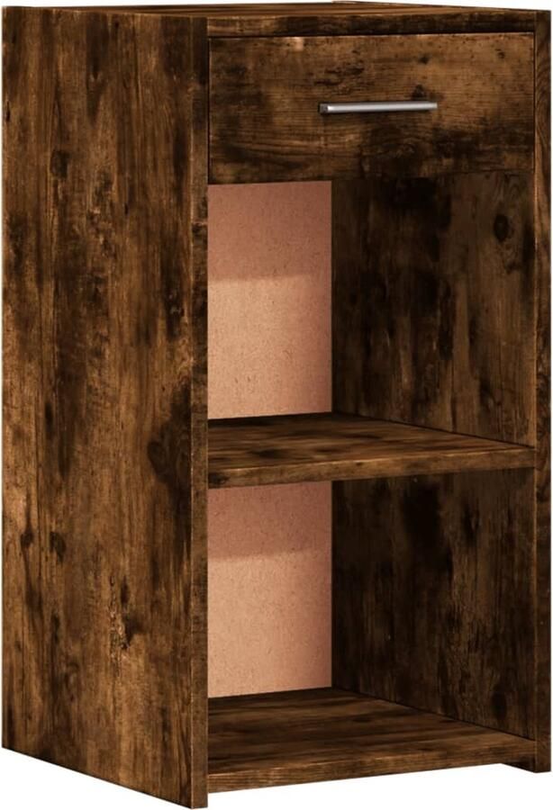 VidaXL -Nachtkastje-35x34x65-cm-bewerkt-hout-gerookt-eikenkleurig