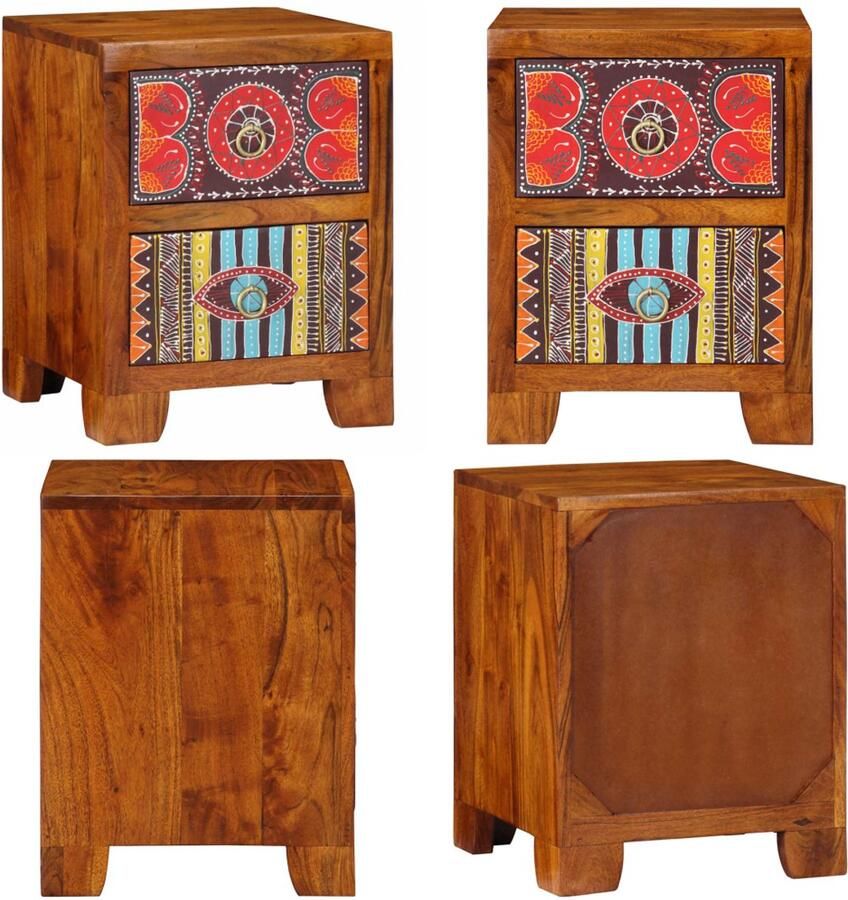 VidaXL Nachtkastje 35x35x45 cm massief acaciahout Nachtkastje Nachtkastjes Bijzettafel Wandkastje