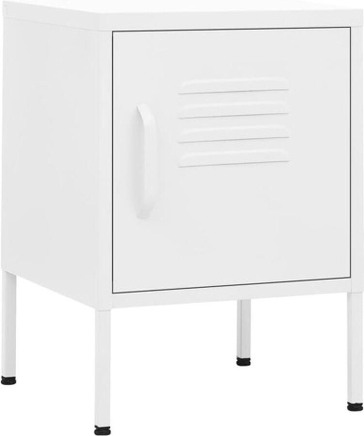 VidaXL -Nachtkastje-35x35x51-cm-staal-wit