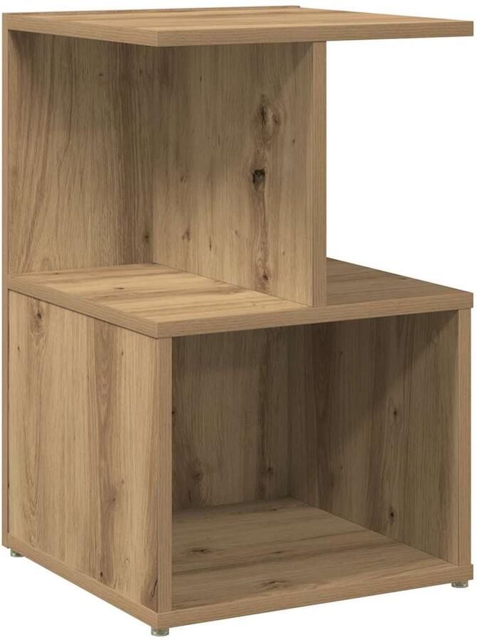 VidaXL Nachtkastje 35x35x55 cm bewerkt hout artisanaal eikenkleur