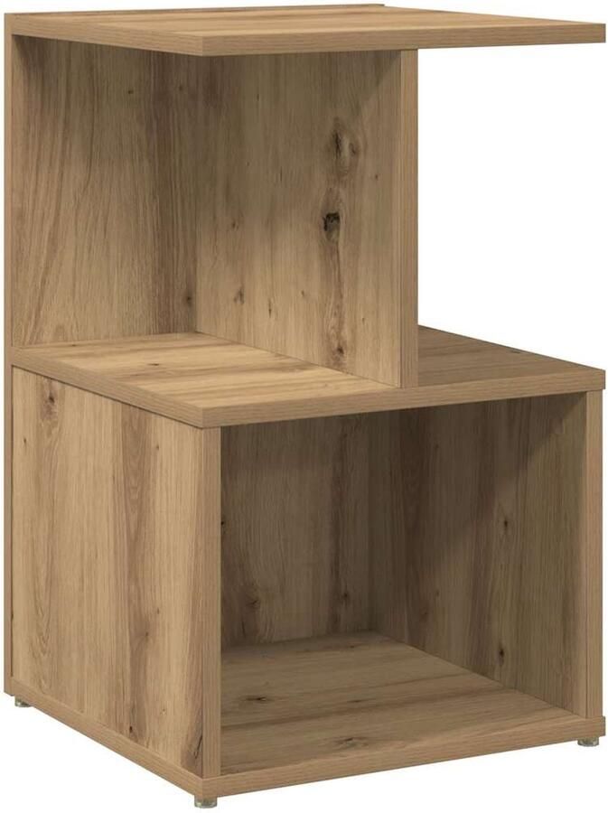 VidaXL Nachtkastje 35x35x55 cm bewerkt hout artisanaal eikenkleur