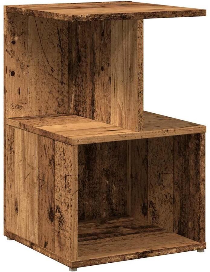 VidaXL Nachtkastje 35x35x55 cm bewerkt hout oud houtkleurig