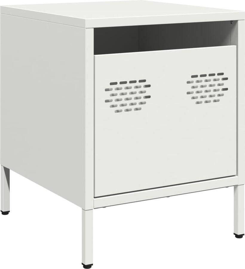 VidaXL Nachtkastje 35x39x43 5 cm staal wit