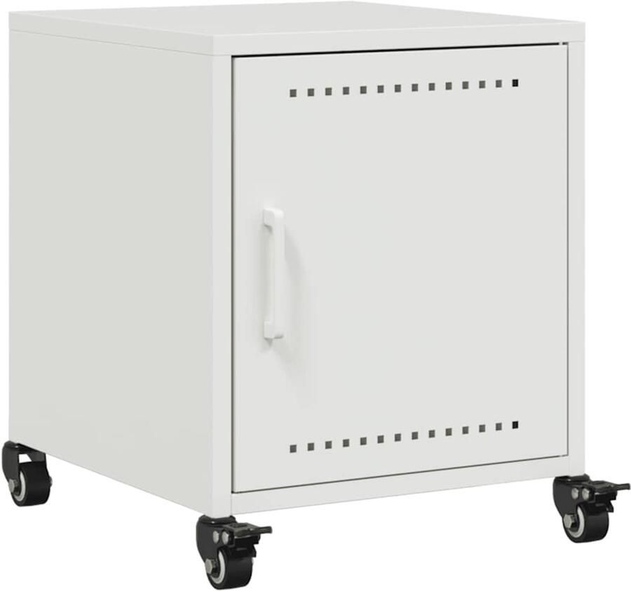 VidaXL Nachtkastje 36x39x43 5 cm staal wit