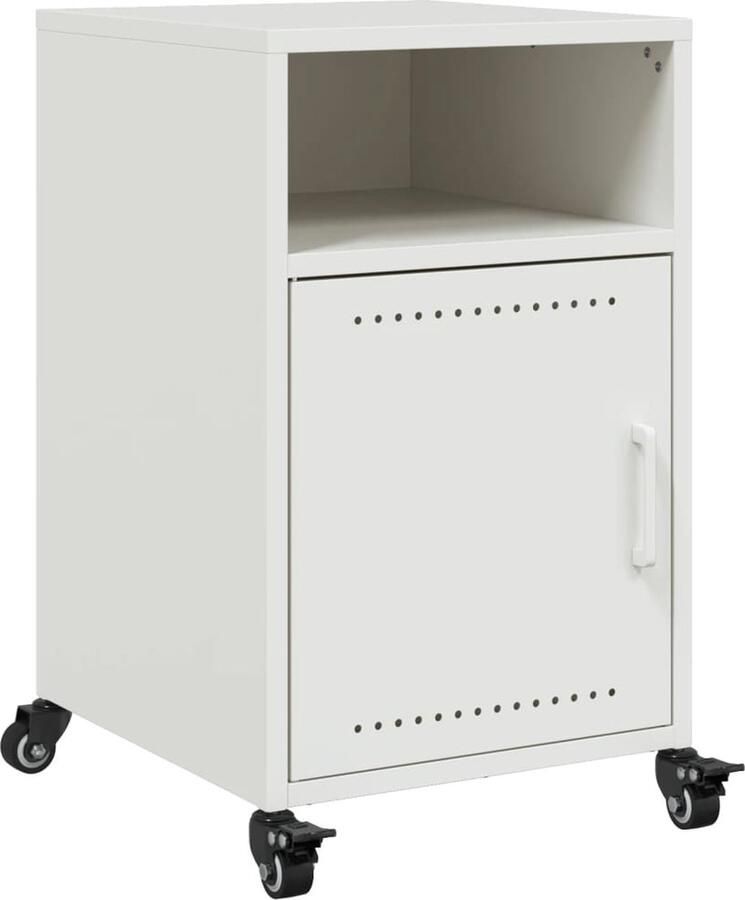 VidaXL Nachtkastje 36x39x59 cm staal wit