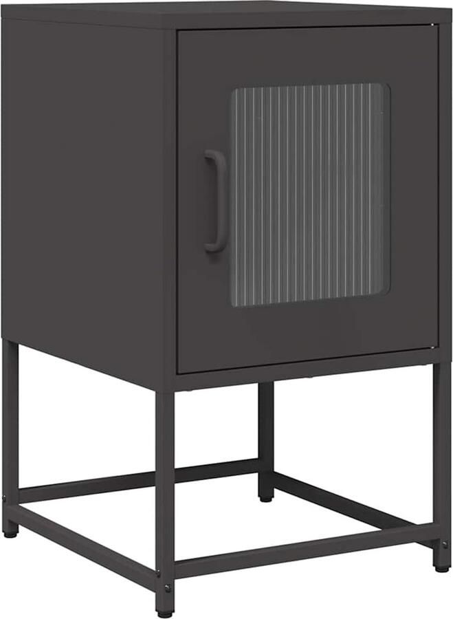 VidaXL Nachtkastje 36x39x60 5 cm koudgewalst staal zwart